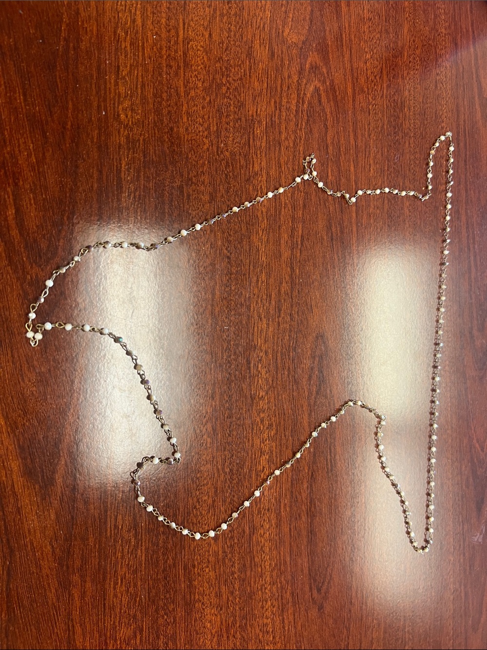 Delicate Beaded Silver Necklace
